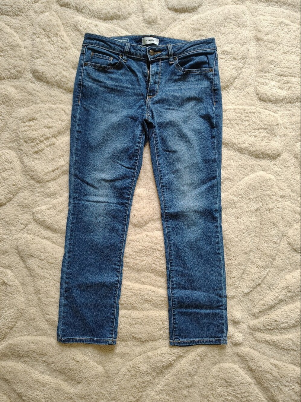 ☀️5/$25☀️Sonoma Women's Size 8 Short Straight Leg Blue Jeans